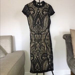 Black lace overlay dress
